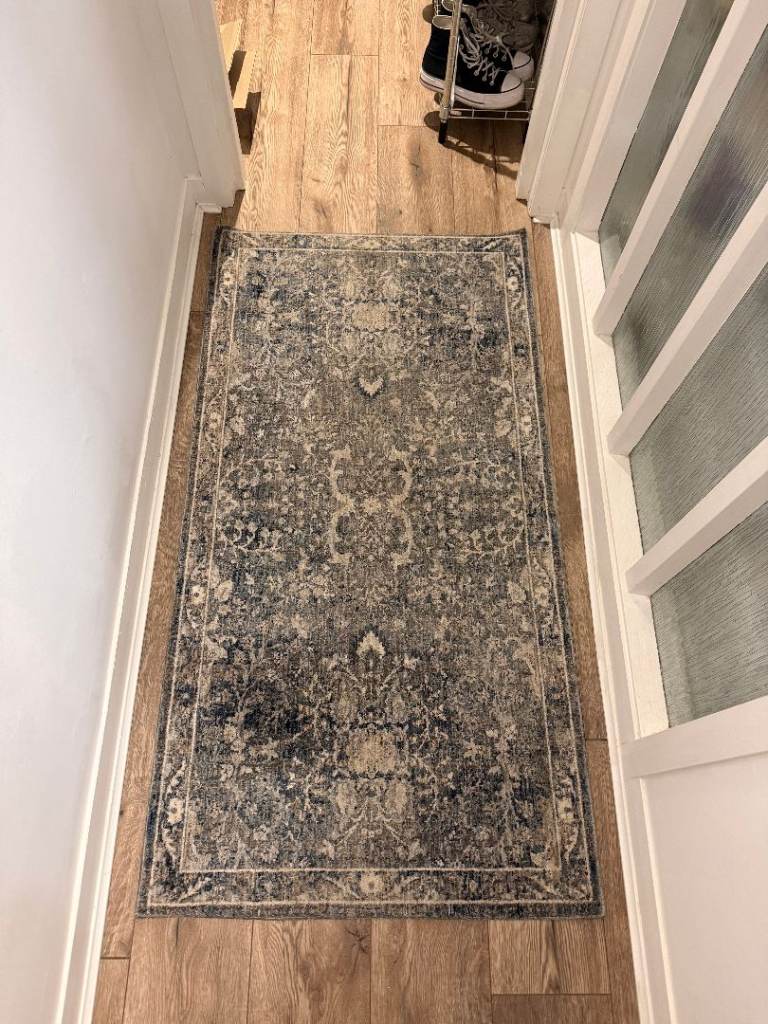 Gorgeous Blue Abstract Turkish Runner Rug (80x150cm) for Hallway/Landing/Small Spaces
