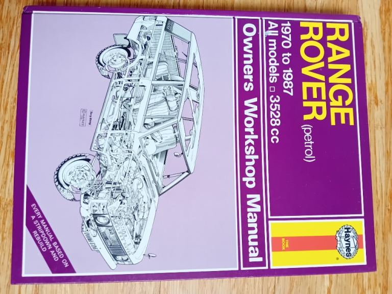 Range Rover  1970 to 1987 3.5 Haynes W/shop Manual