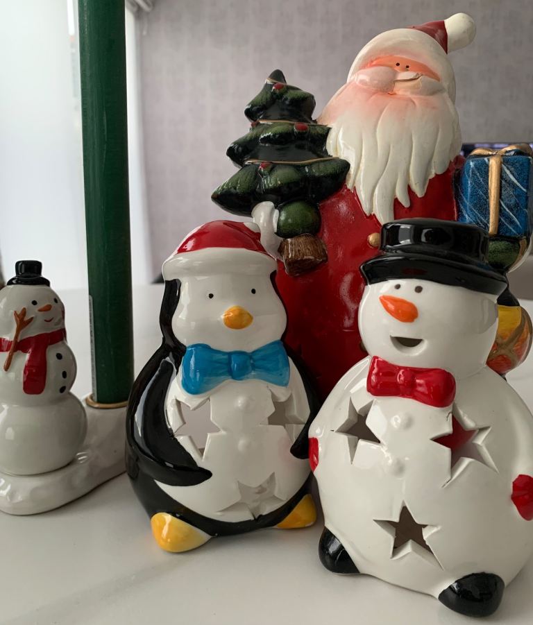 Santa plus ceramic Christmas figures 
