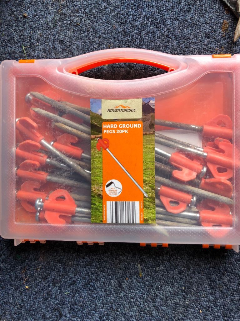 20 secure hard ground pegs 
