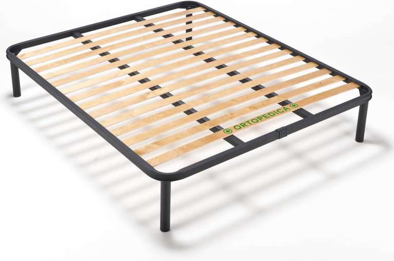 Evergreen Slatted Bed Base with Wooden Slats  (Double bed size 135 x 190 cm, 35cm High.
