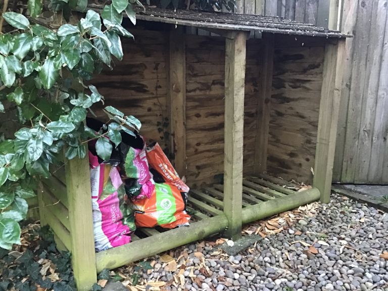 Wooden Garden Log Store - Good Condition