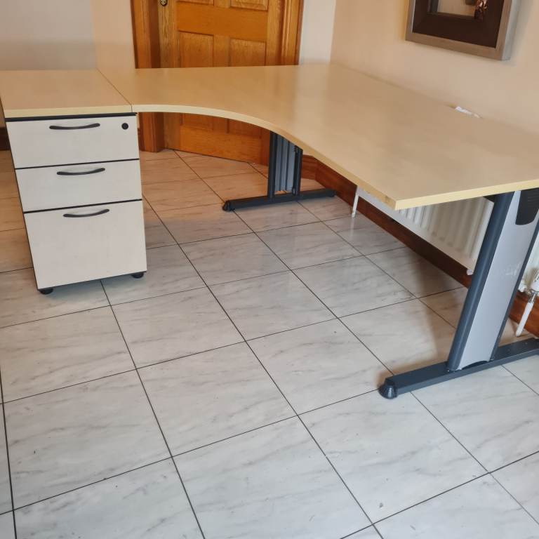 Managers corner office desk with 