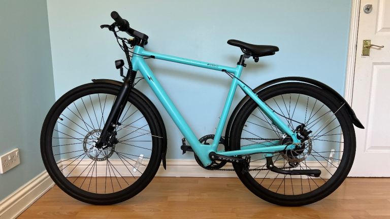 Estarli e28.8 Pro electric bike – electric blue, charger + rear rack