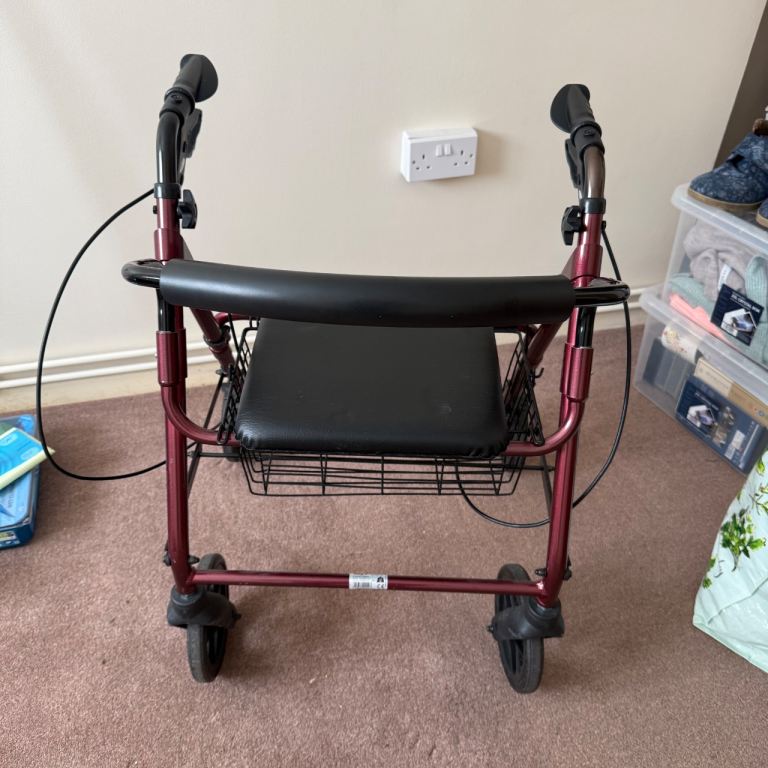 4-Wheel Rollator Walker with Basket – Good Condition
