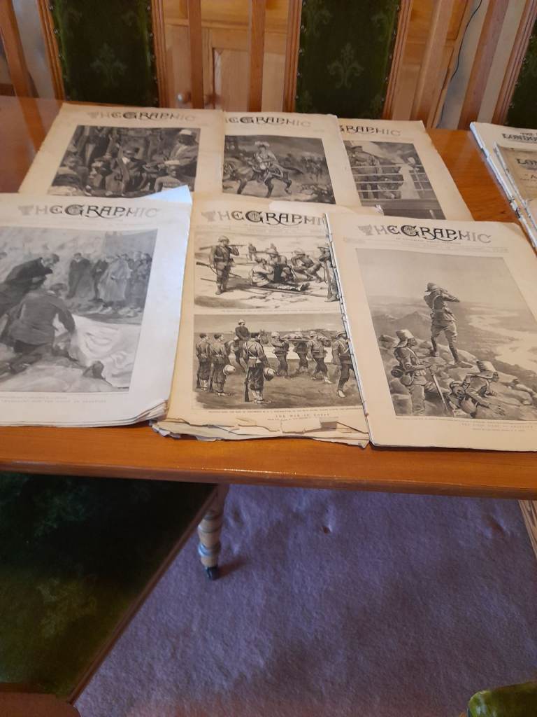 6 original copies of the Graphic weekly illustrated magazine