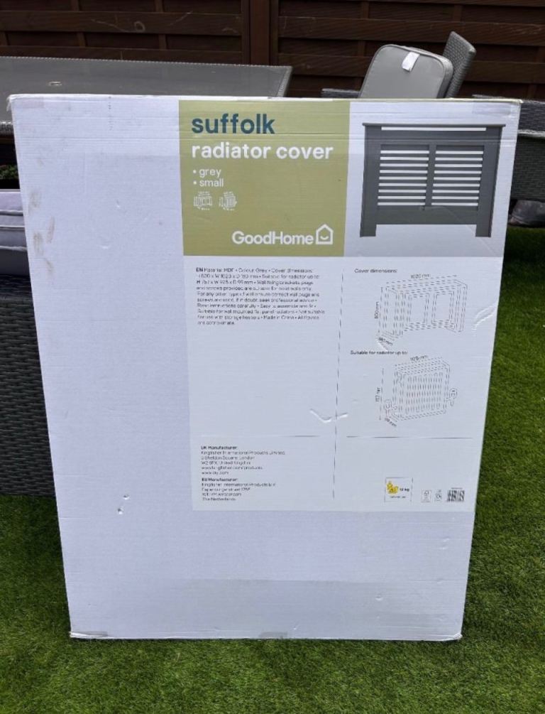 GoodHome Suffolk Grey Small Radiator Cover – New in Box