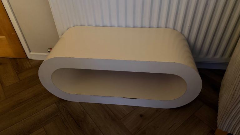 Contemporary cream gloss coffee table