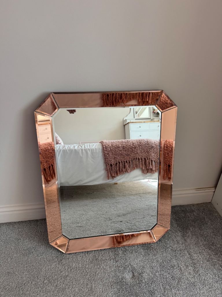 Rose gold framed mirror