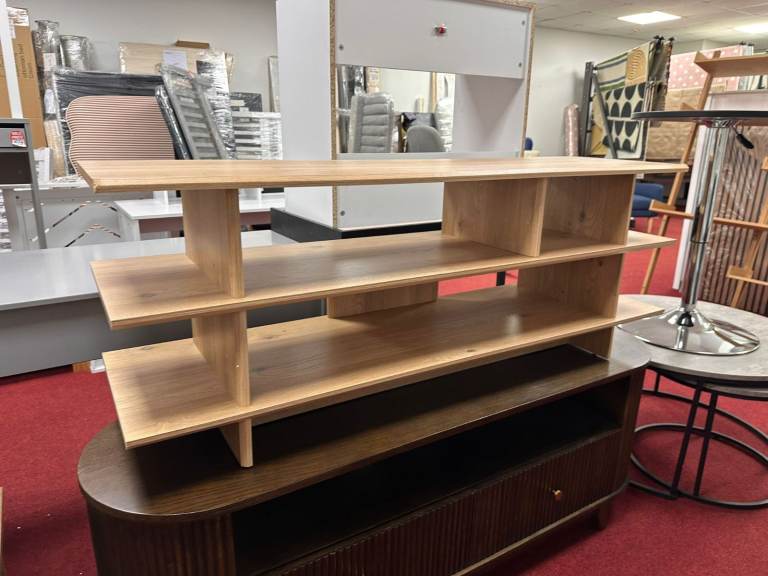 Solid Wooden Display Shelf Unit with Multiple Tiers
