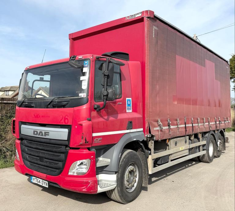 2014 DAF CF290 6X2 CURTAINSIDER MOFFETT BRACKETS 26 TON FLATBED SCAFFOLD EURO-6