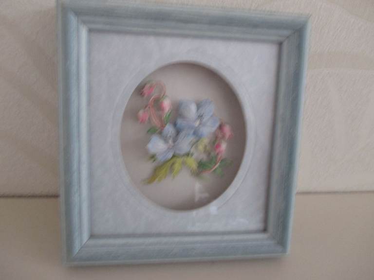 Decoupage Picture  – Blue Frame, - Good Condition - Living Pictures Maker
