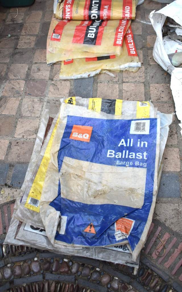 40 Empty, used strong builder's bags