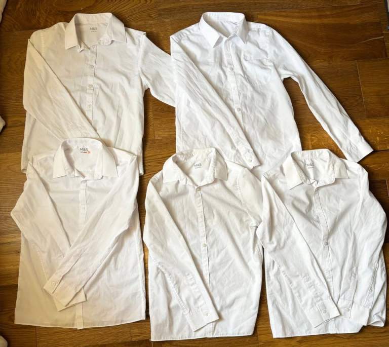 Boys School White Shirts Bundle M&S 11-13yrs