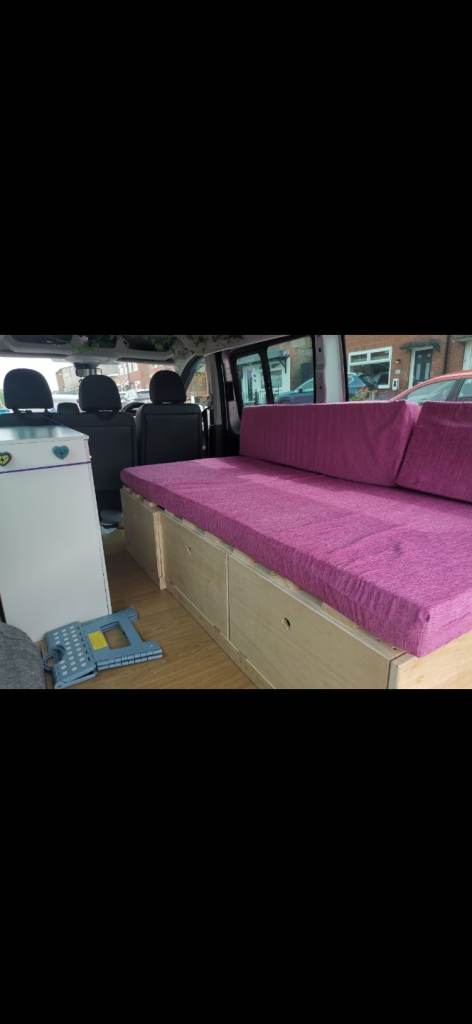 Micro camper boot jump pull out bed with drawer for kitchen