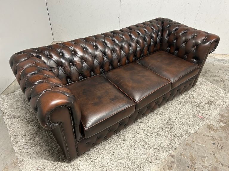 PAIR OF CHESTERFIELD 3 SEATER CLUB SOFAS DELIVERY AVAILABLE 