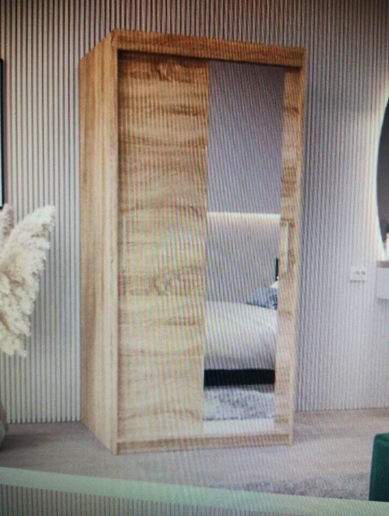 Tavira II Mirrored Wardrobe in Oak Sonama