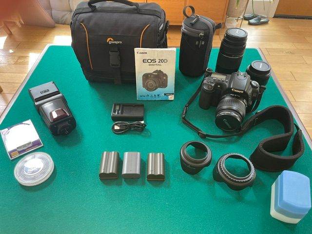 Canon EOS 20D DIGITAL, three lens's, many accessories + Canon instruction manual