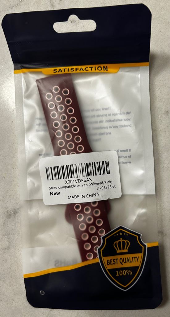 Silicone Band Watch Strap - 22mm - Dual Colours - Wine Red/Pink