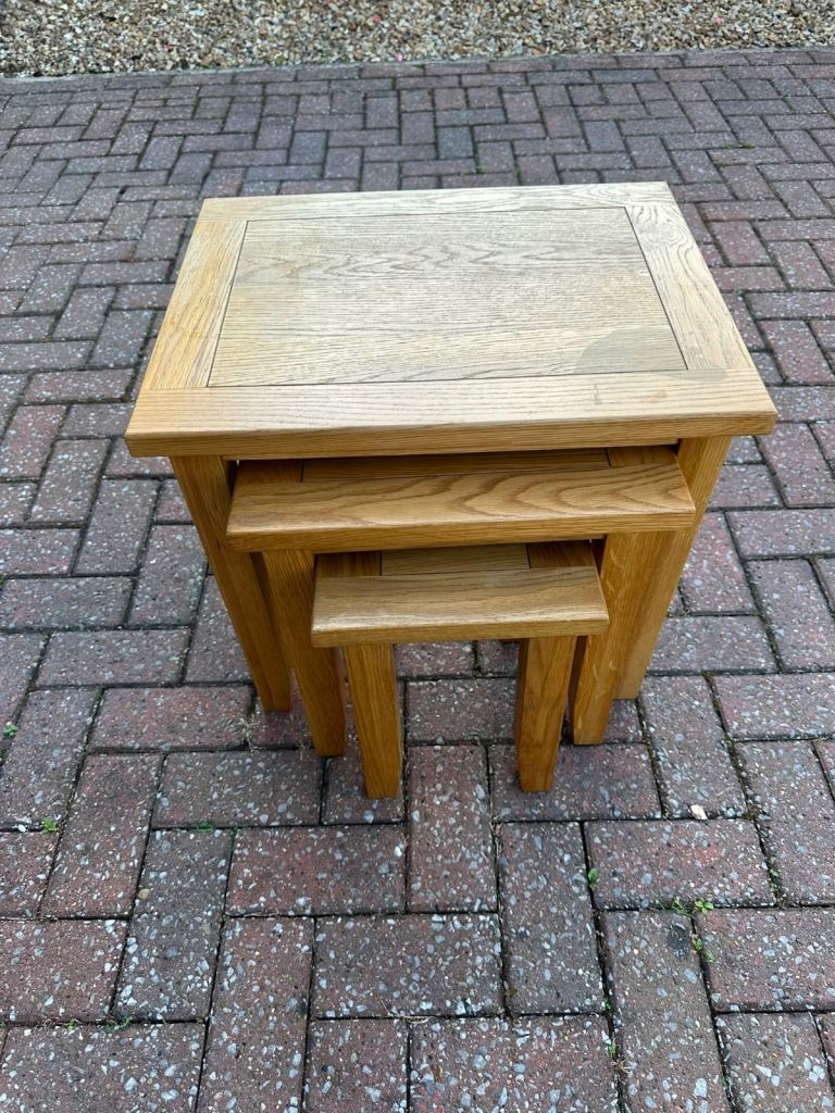Oak Nest of Tables – Good Condition