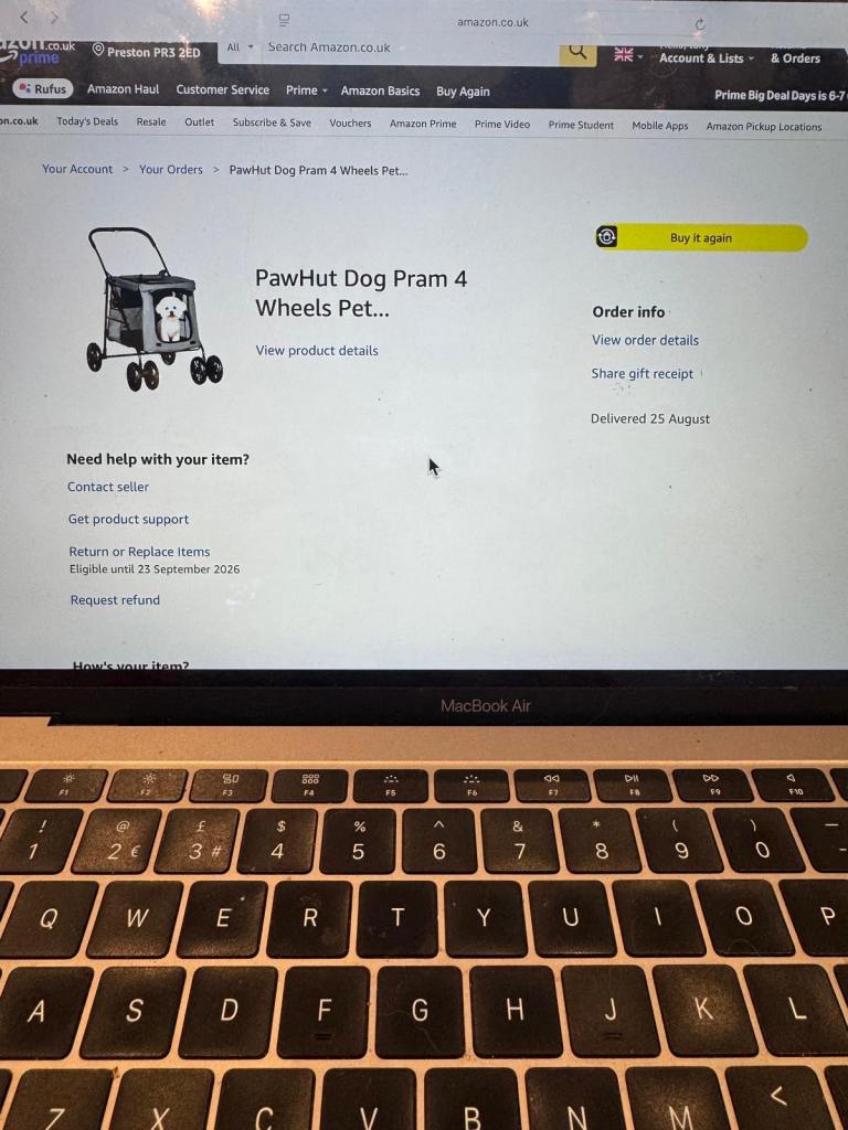 PawHut Dog Pram 4 Wheels Pet Stroller