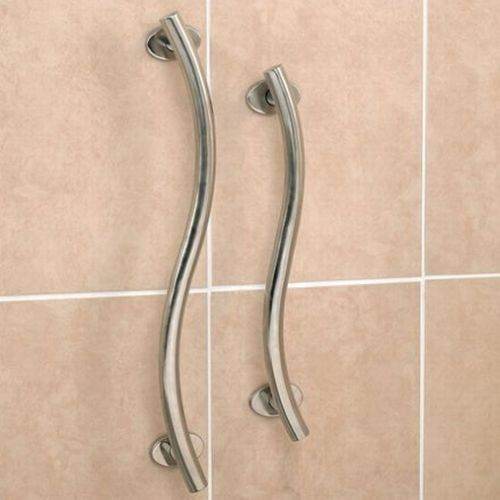 Polished Stainless Steel Curved Grab Rail For Bathroom