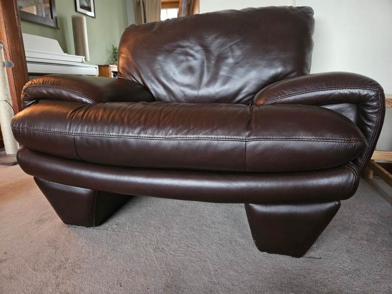 2 leather sofas and armchair 