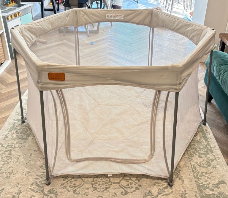 Foldable Baby Playpen - Beige, As Good As New
