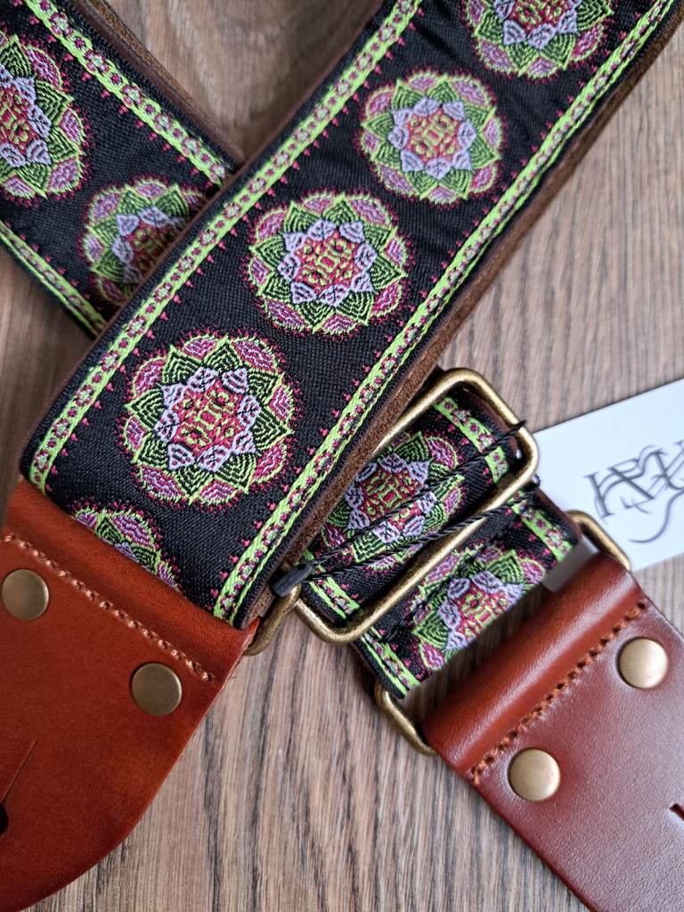 Brand New Guitar Strap-High quality soft and comfortable with strong leather and brass ends