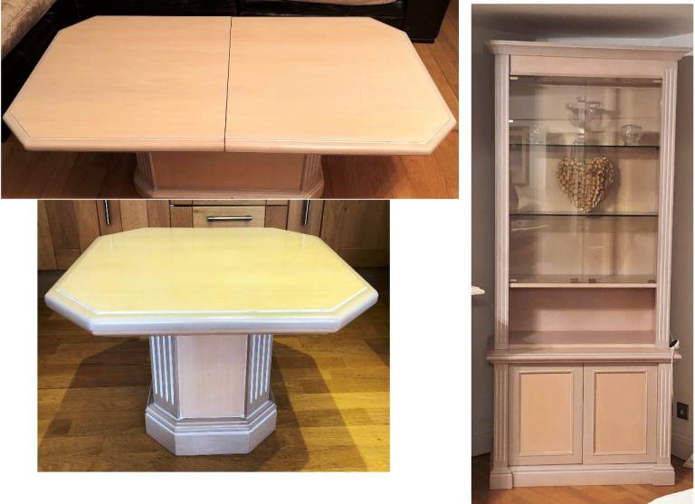 Solid Wood White Oak Lounge Living Room Furniture Set - Cabinet, Coffee Table Side table