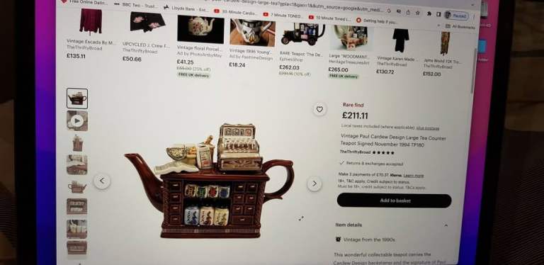 A vintage NEW Paul Cardew Design Large Tea Counter Teapot