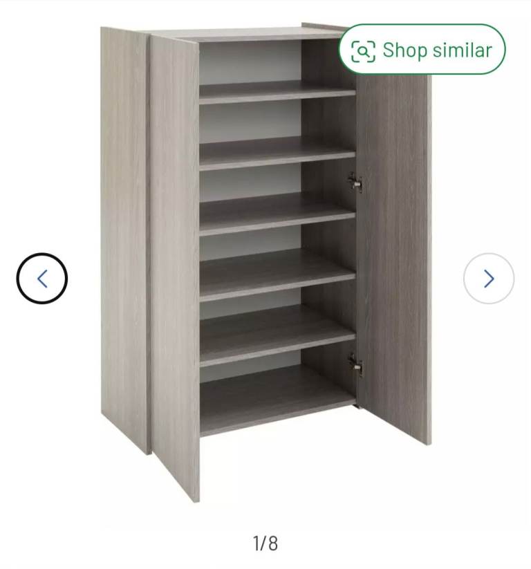 Tall Shoe Storage Cabinet with Doors – very Good Condition