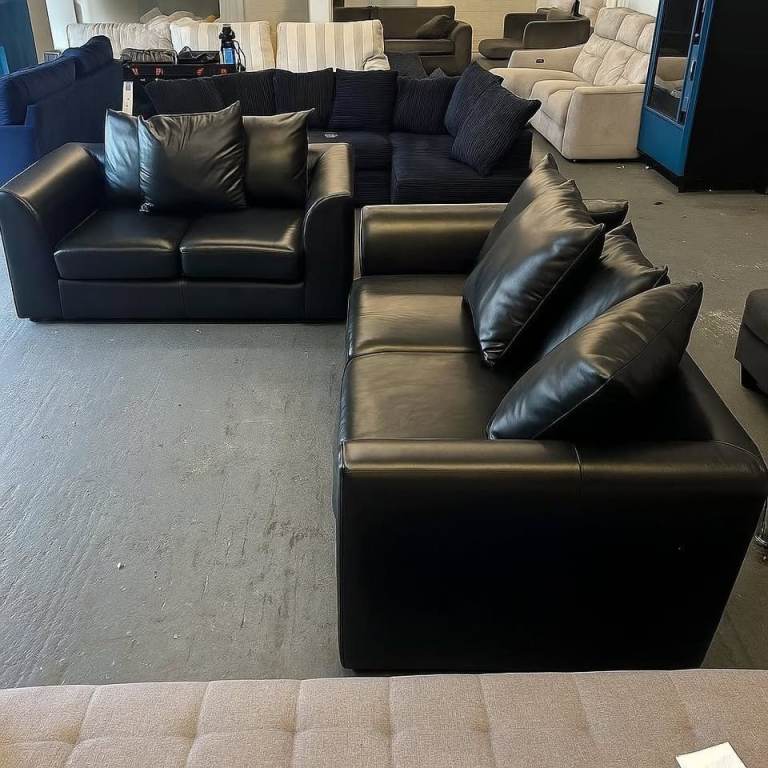 New Dylan 3+2 Seater Sofa Set - Faux Leather Available For Sale