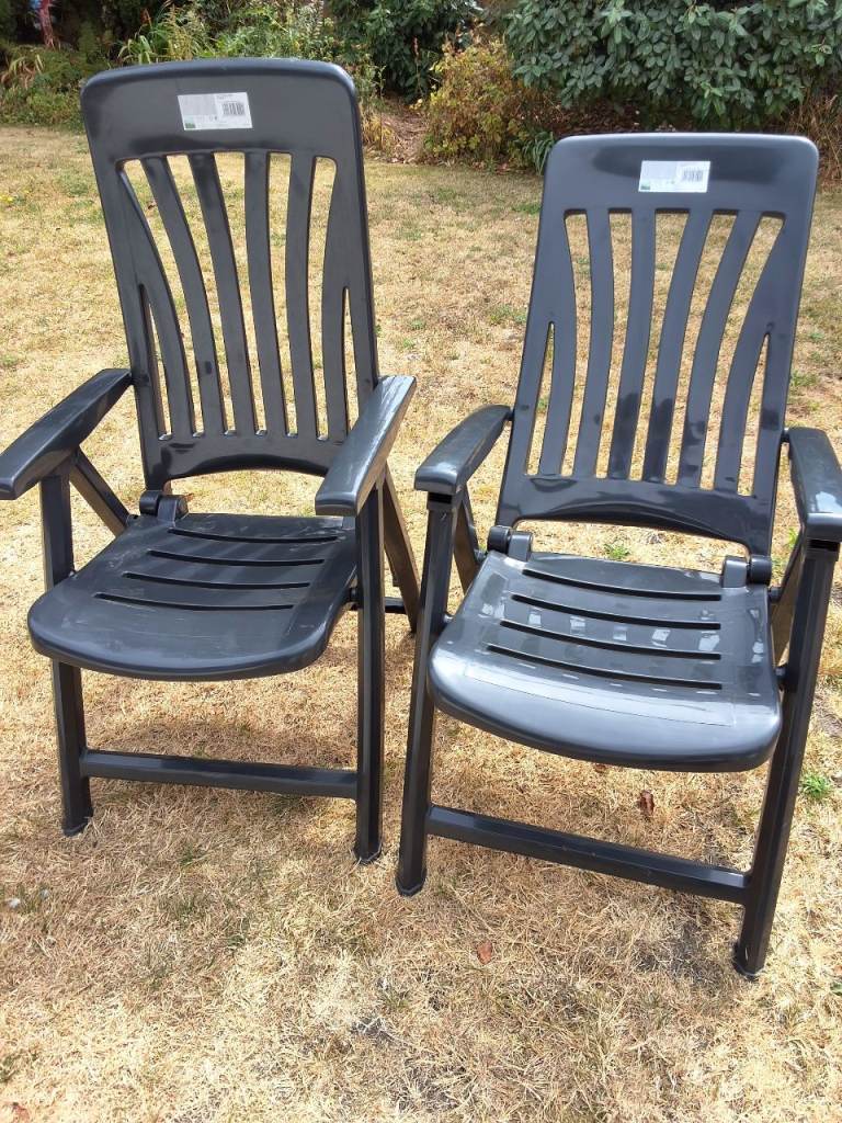 Pair of Resol Blanes Garden Chairs – Grey, Brand new 