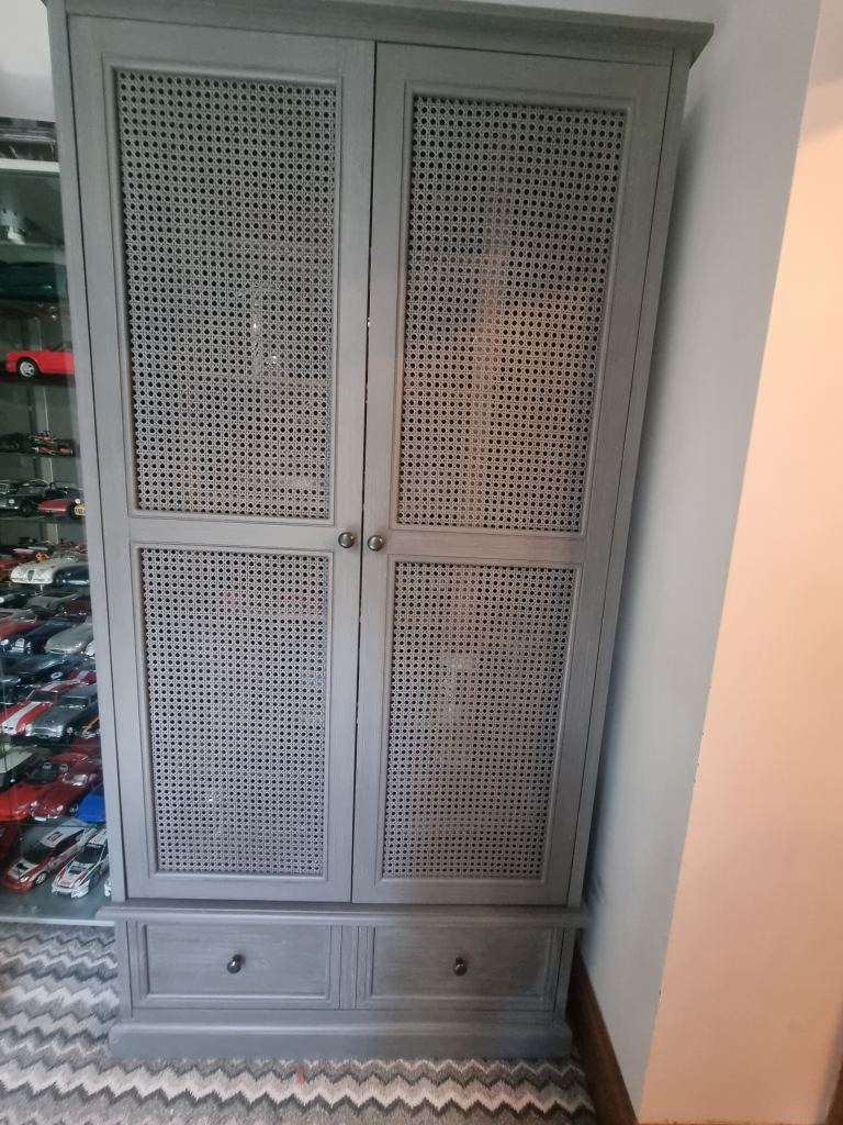 Rattan tall cupboard/wardrobe