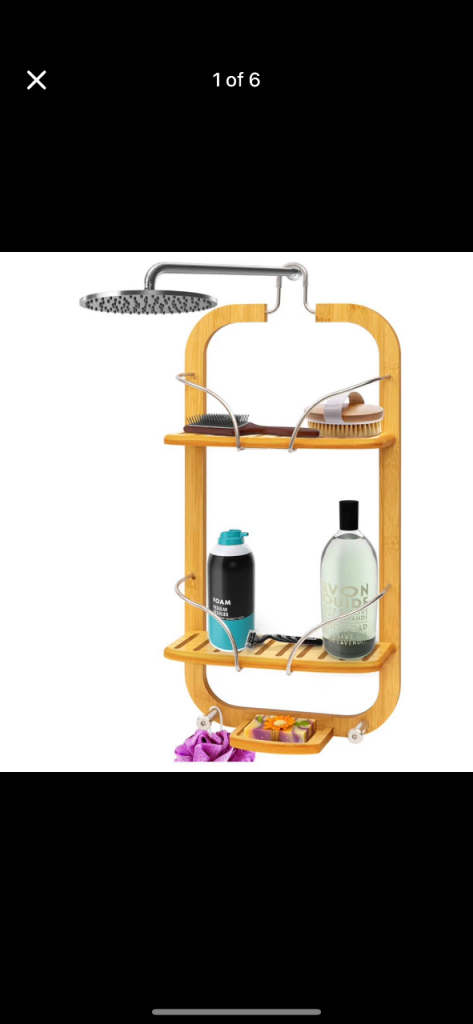 Bamboo Hanging caddy with 3 Tiers / Bathroom Storage Organizer new Shelf rack