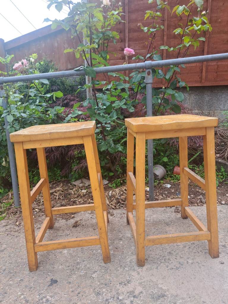 Vintage school lab stools. 