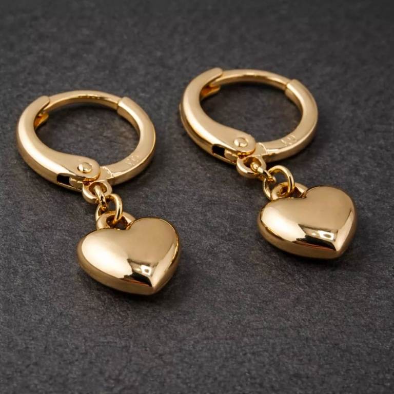 Lovely Gold Heart Drop Earrings – As Good As New