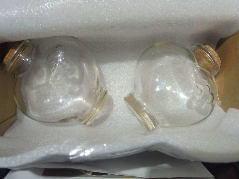Magic Season Decorative Glass Bottles with Cork Stoppers x 2