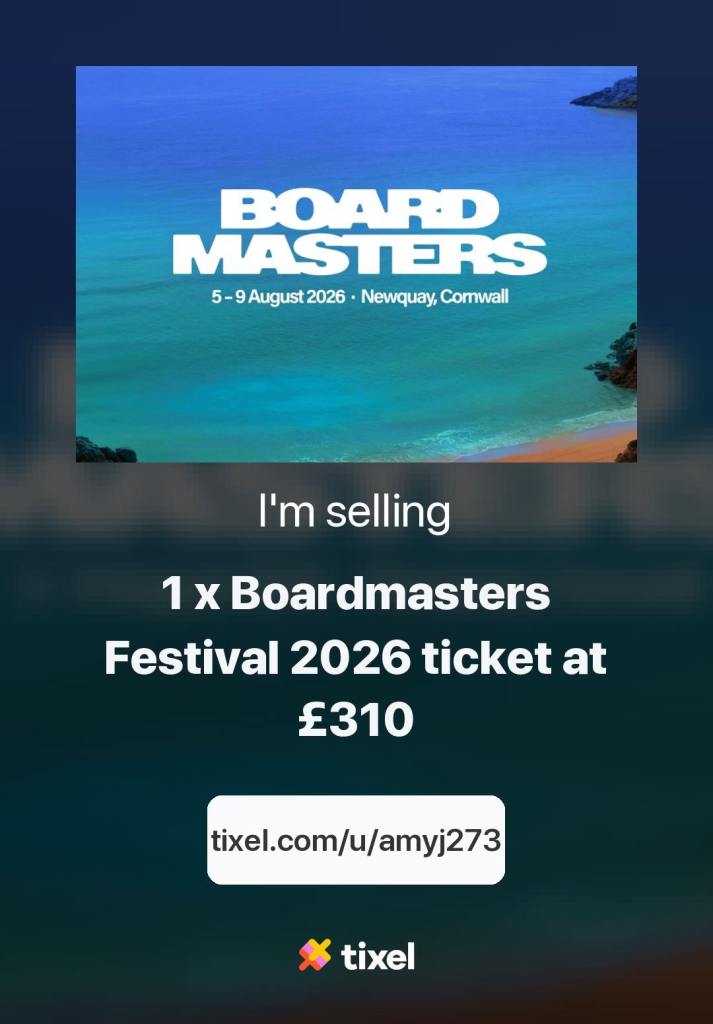 Boardmaster weekend ticket