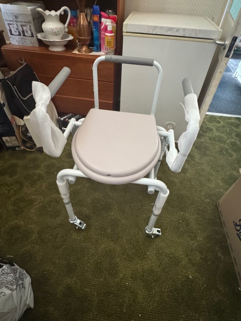 CareCo Commode Chair with Wheels – New Condition
