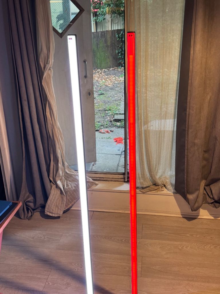 Pair of Modern LED Corner Floor Lamps – Black