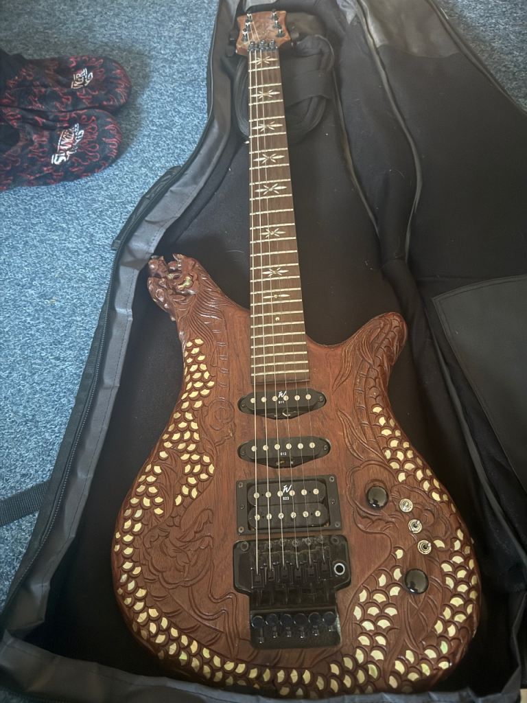 Hand-Carved Custom Electric Guitar – One of a Kind
