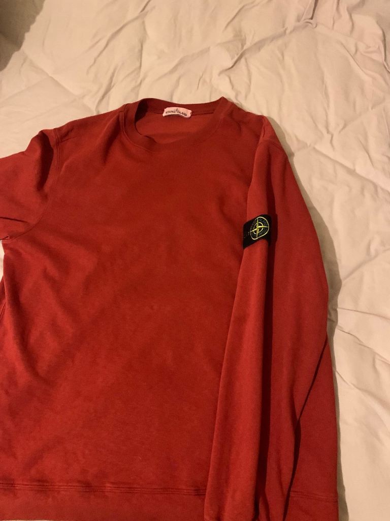Red  stone island jumper 100% authentic 