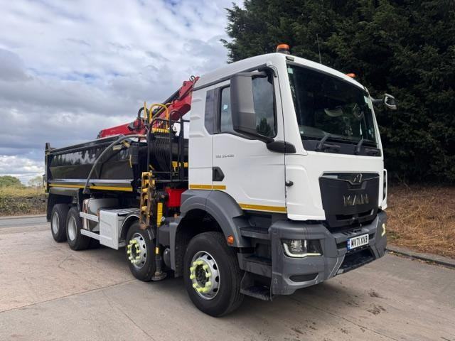 2021 71 MAN TGS 35.430 E6 8X4 Steel tipper sheet Epsilon M125L crane & grab