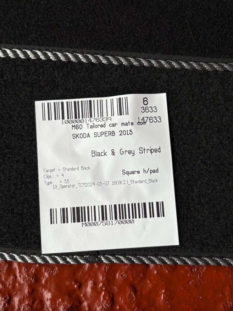 Skoda superb car mats 