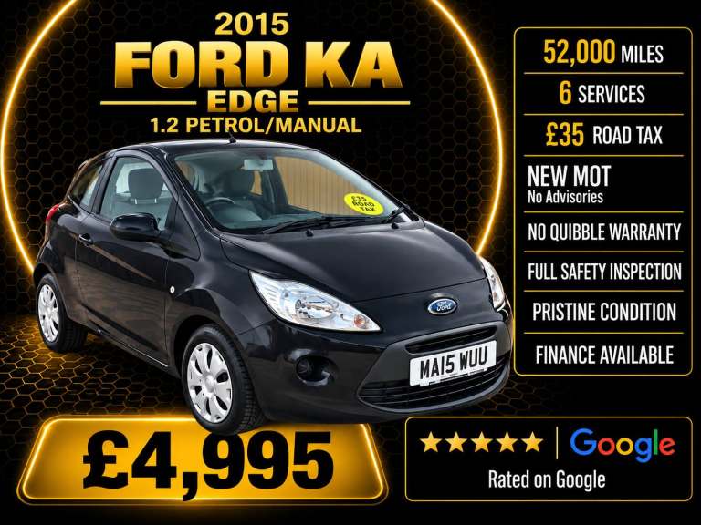 2015 Ford Ka 1.2 Edge 3dr [Start Stop] HATCHBACK Petrol Manual