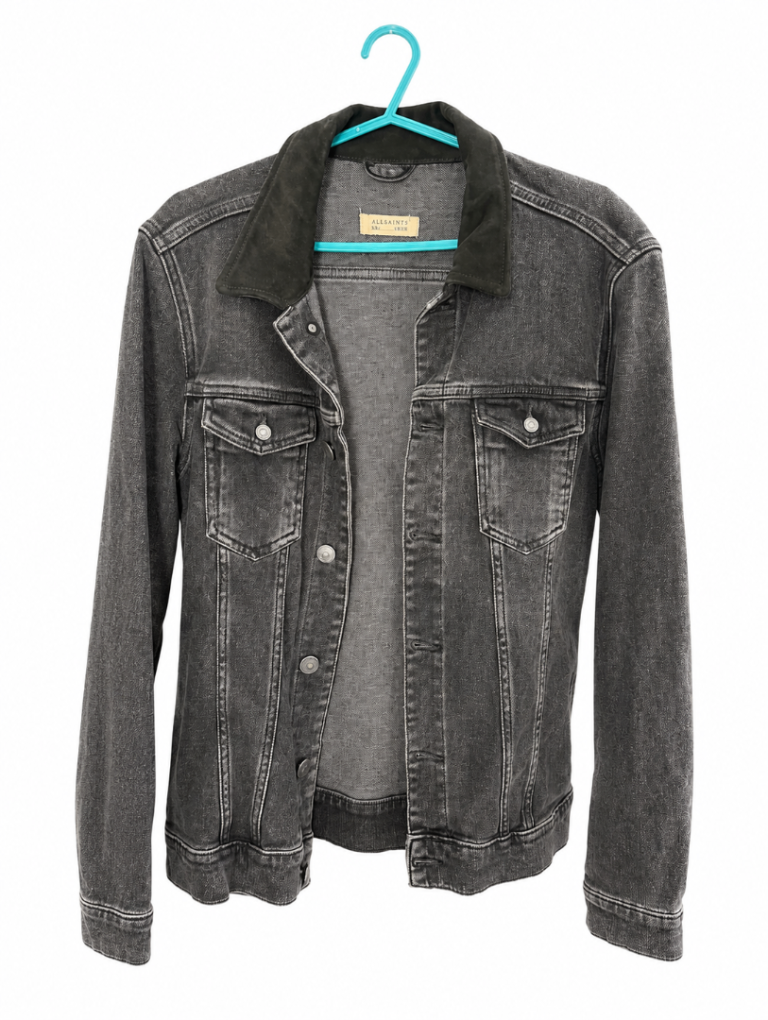 Allsaints Grey Denim Jacket - Size Medium, Good Condition