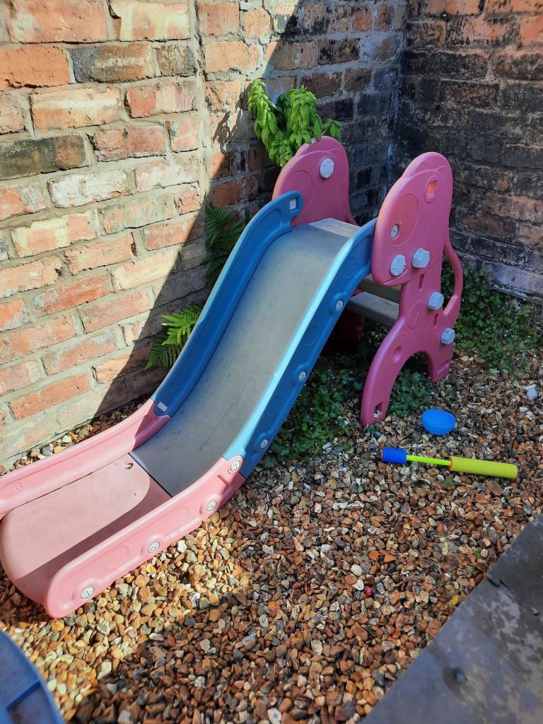 Toddler Slide – Pink & Blue Plastic Slide for Garden Play - FREE