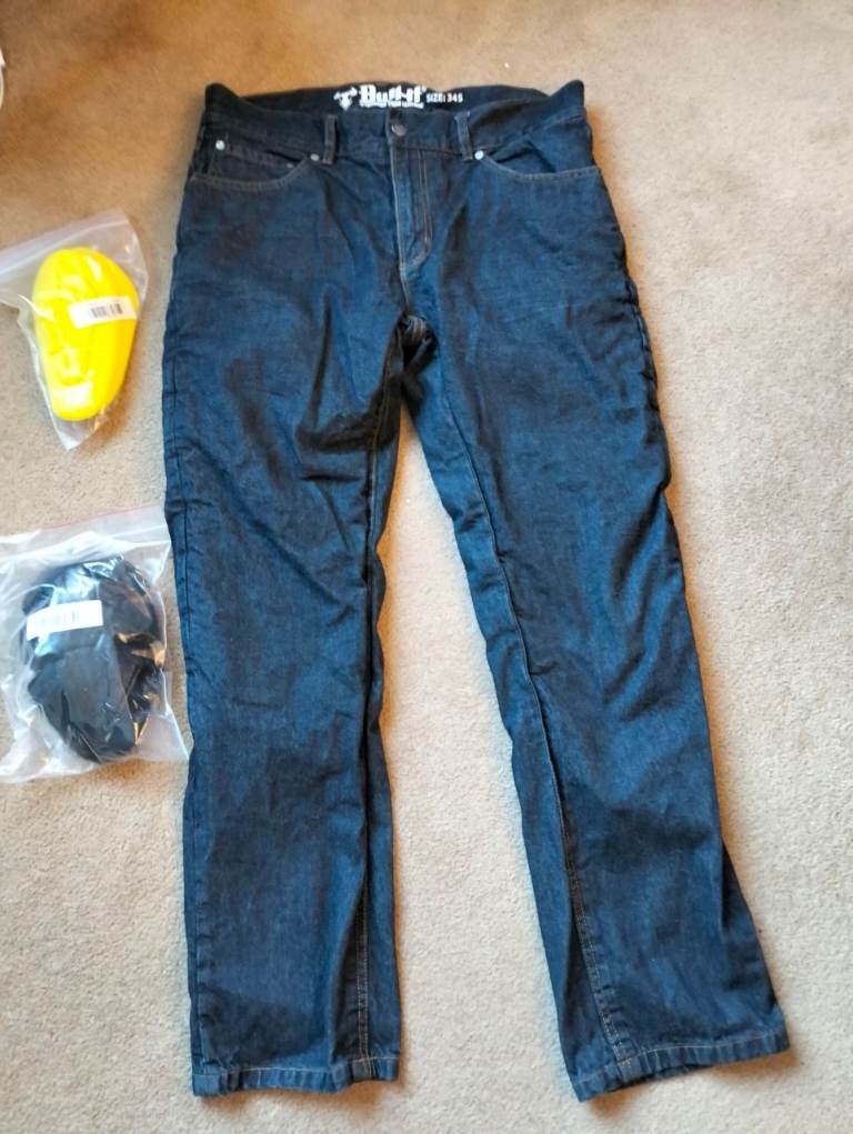 Bull-It Mens SR6 CE Denim Motorcycle Jeans Blue  34" W  Short Leg 31" Inc Armour